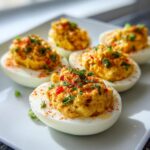 Spicy Banana Pepper Deviled Eggs