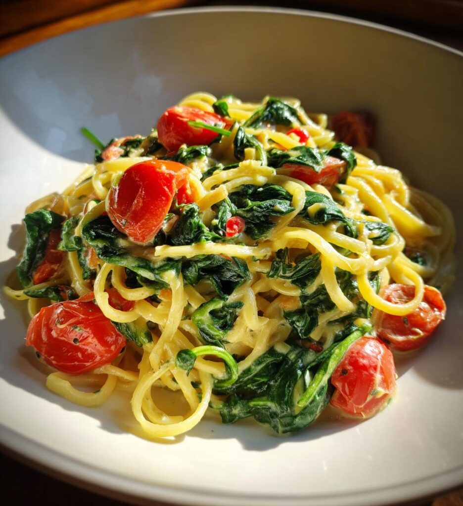 Spinach Tomato Cream Pasta