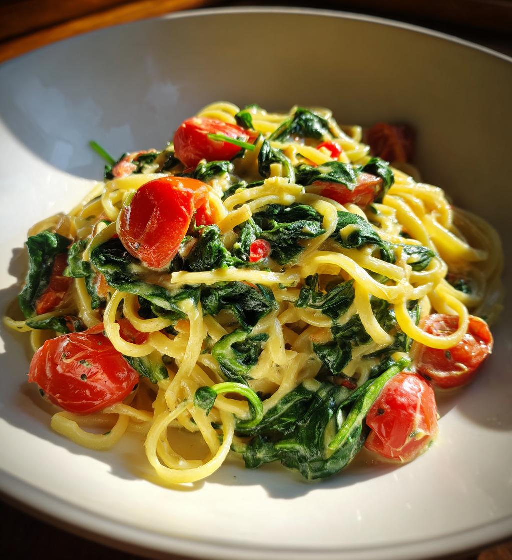 Spinach Tomato Cream Pasta