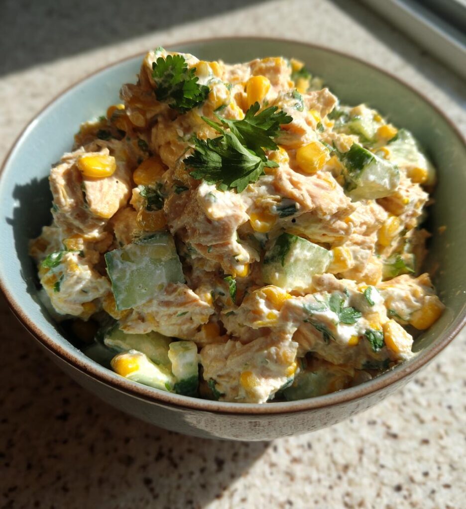 Street Corn Creamy Cucumber Chicken Salad