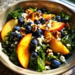 Summer Peach Blueberry Kale Salad