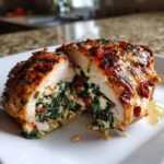 Sundried Tomato Spinach Cheese Stuffed Chicken