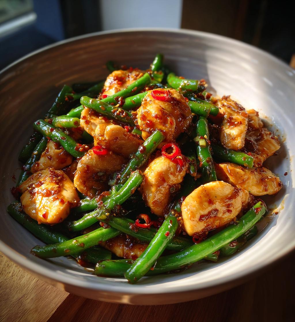 Sweet Chili Chicken and Green Bean Stir Fry