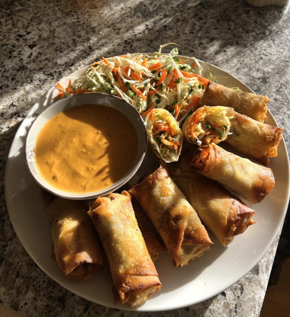 Vegetable Spring Rolls with Peanut Sauce