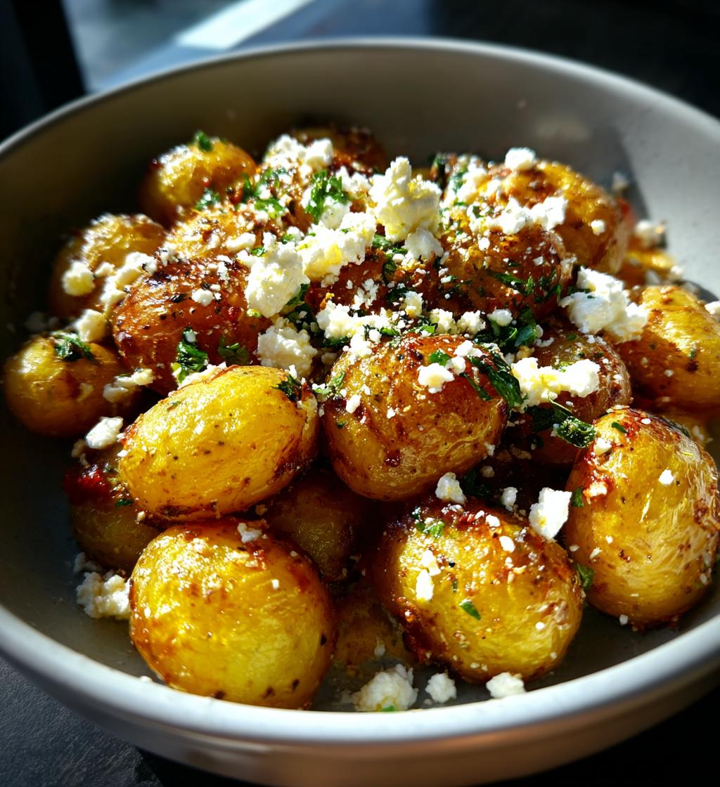 Zesty Greek Feta Roasted Potatoes