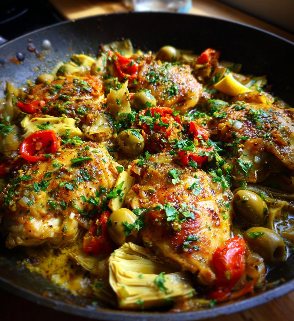 Zesty Mediterranean Lemon Chicken Savory Artichokes Olives