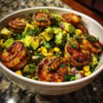 Avocado Corn Salad with Grilled Shrimp