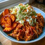 BBQ Chicken Bowls with Sweet Potatoes and Coleslaw
