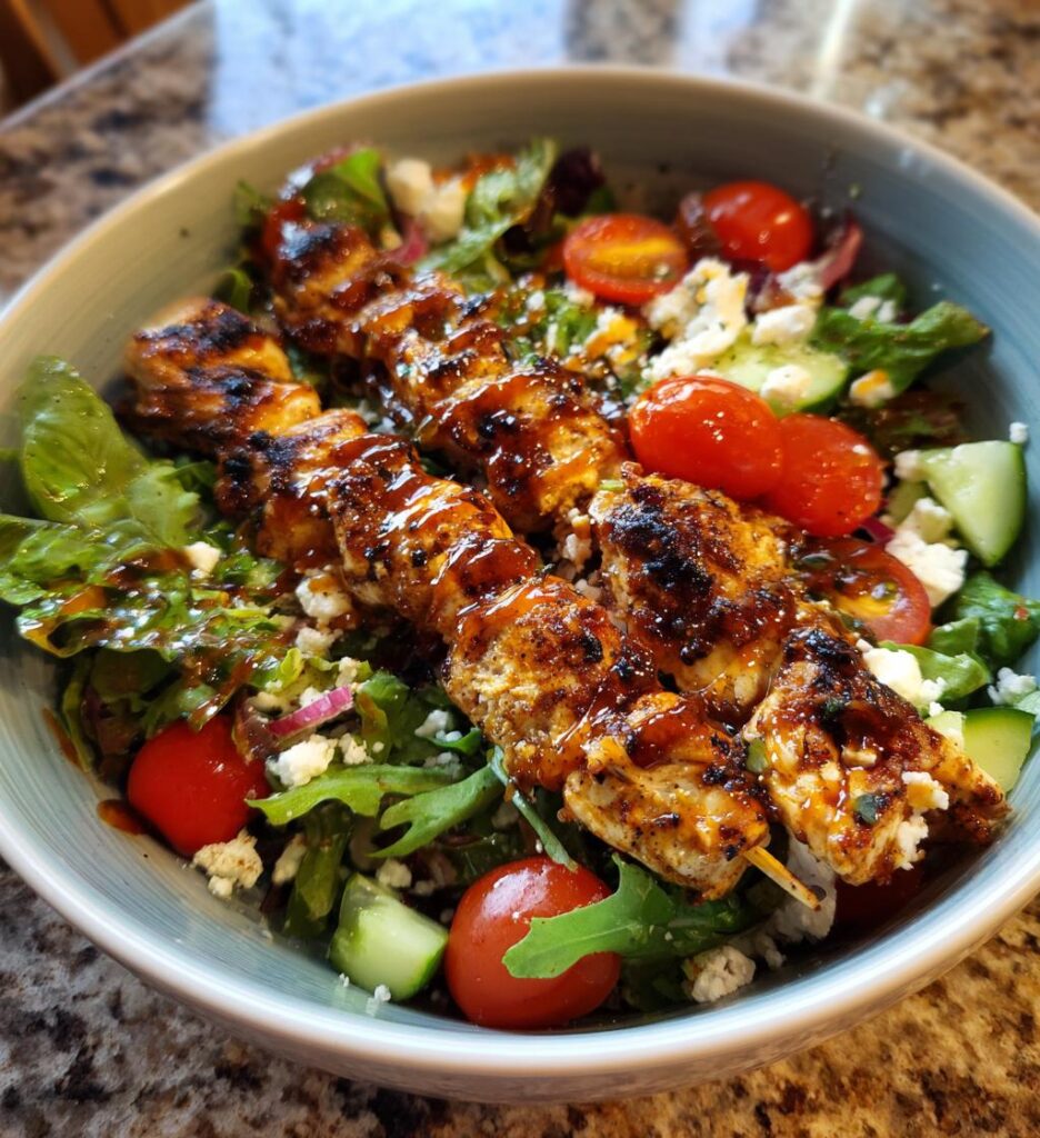 BBQ Chicken Skewer Salad