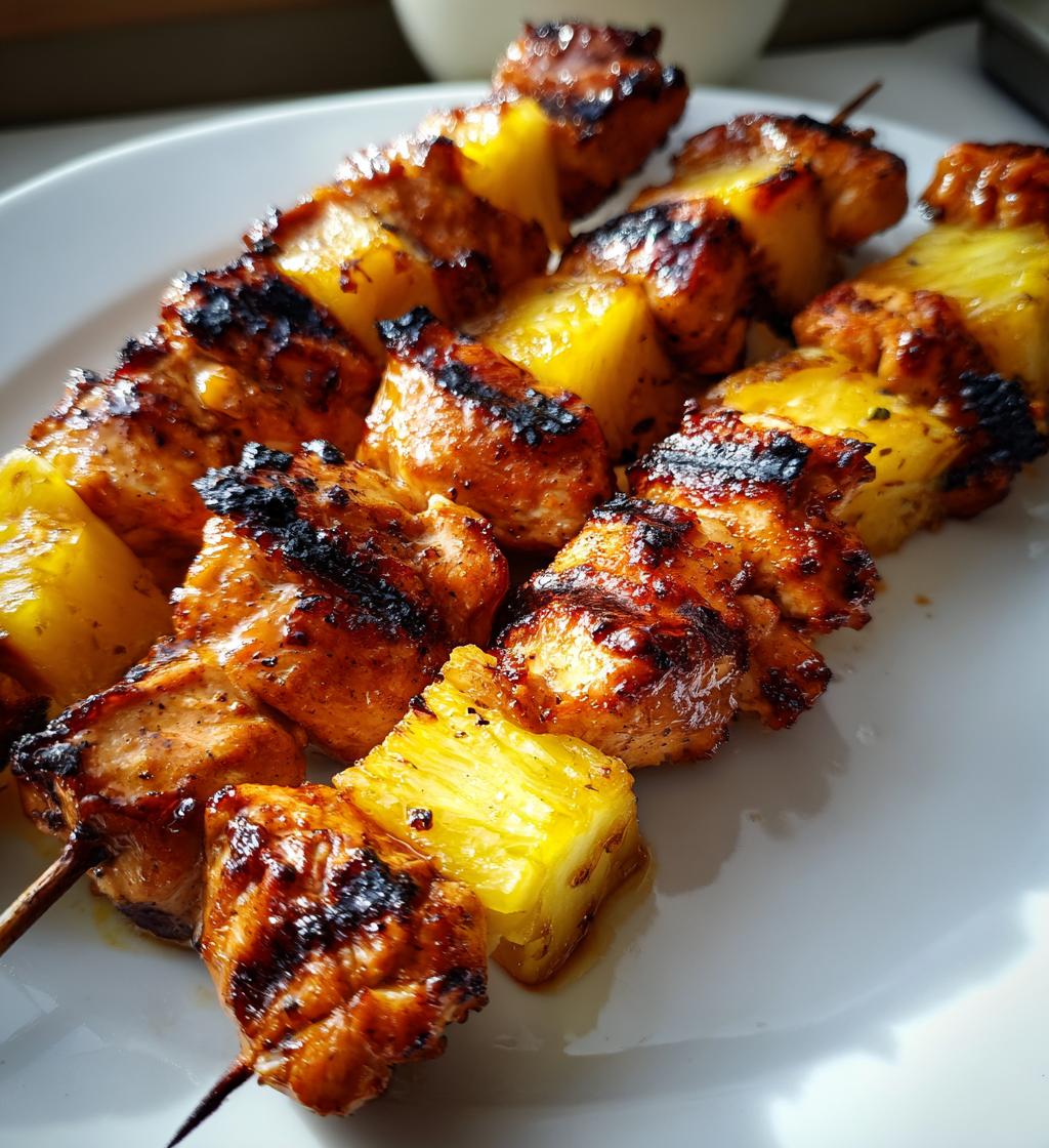 BBQ Pineapple Chicken Kabobs