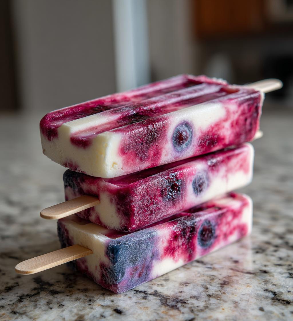 Blueberry Cheesecake Popsicles
