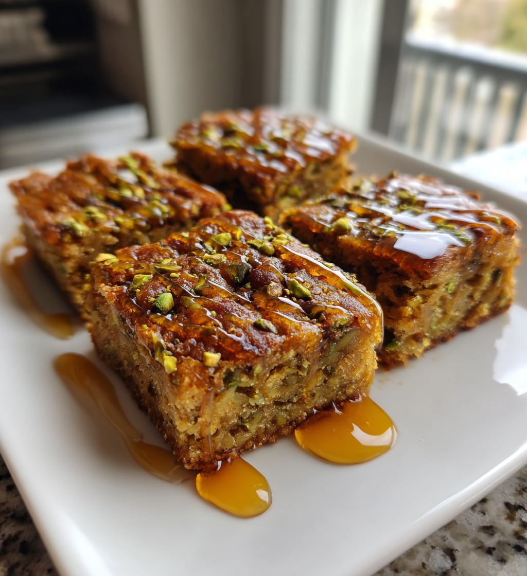 Brown Butter Pistachio Cookie Bars with Honey