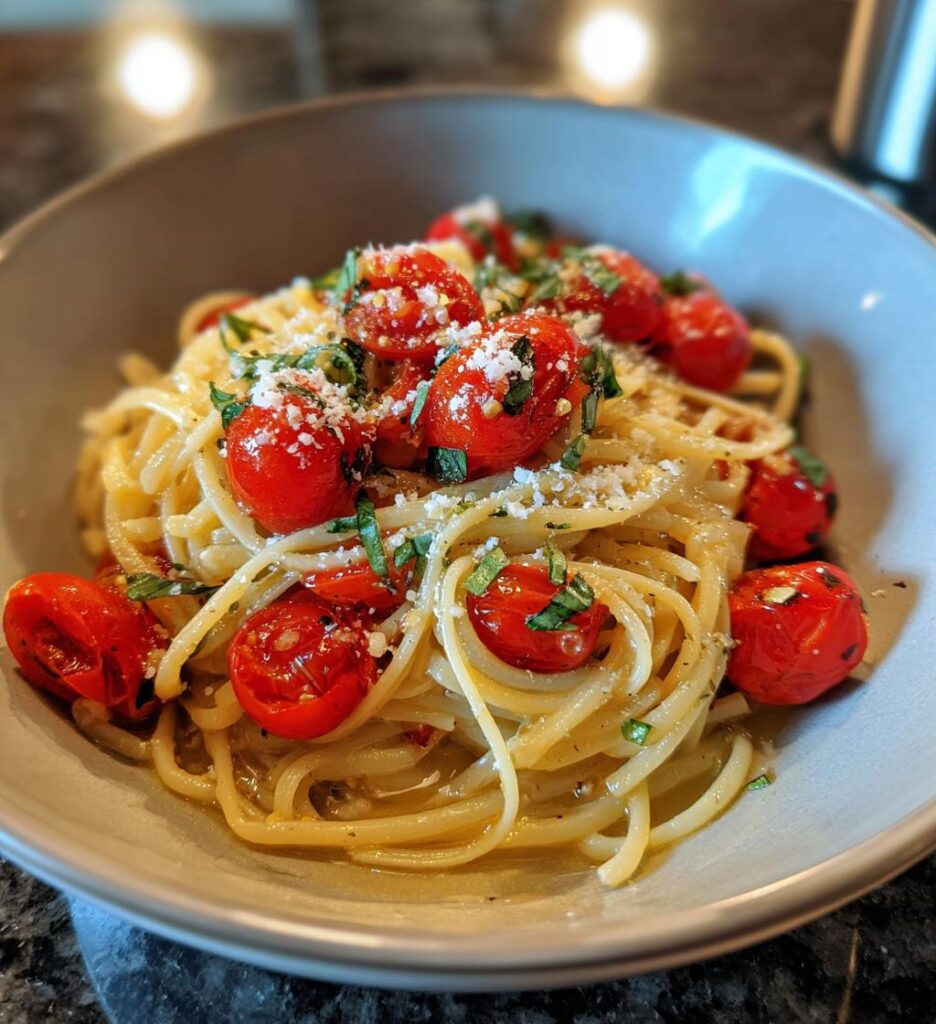 Bruschetta Pasta with Fresh Tomatoes and Basil