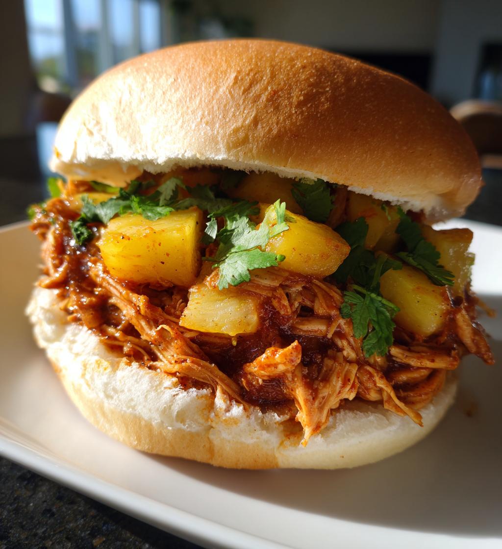 Crock Pot Hawaiian Chicken Sandwiches