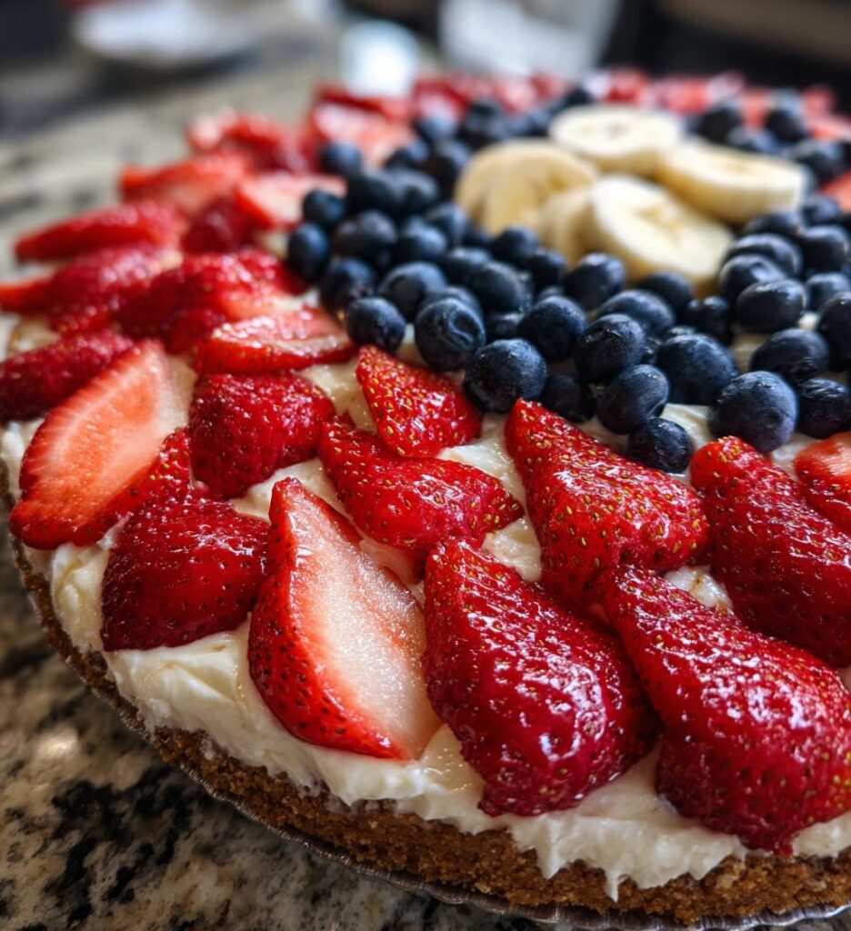 Easy American Flag Fruit Pizza