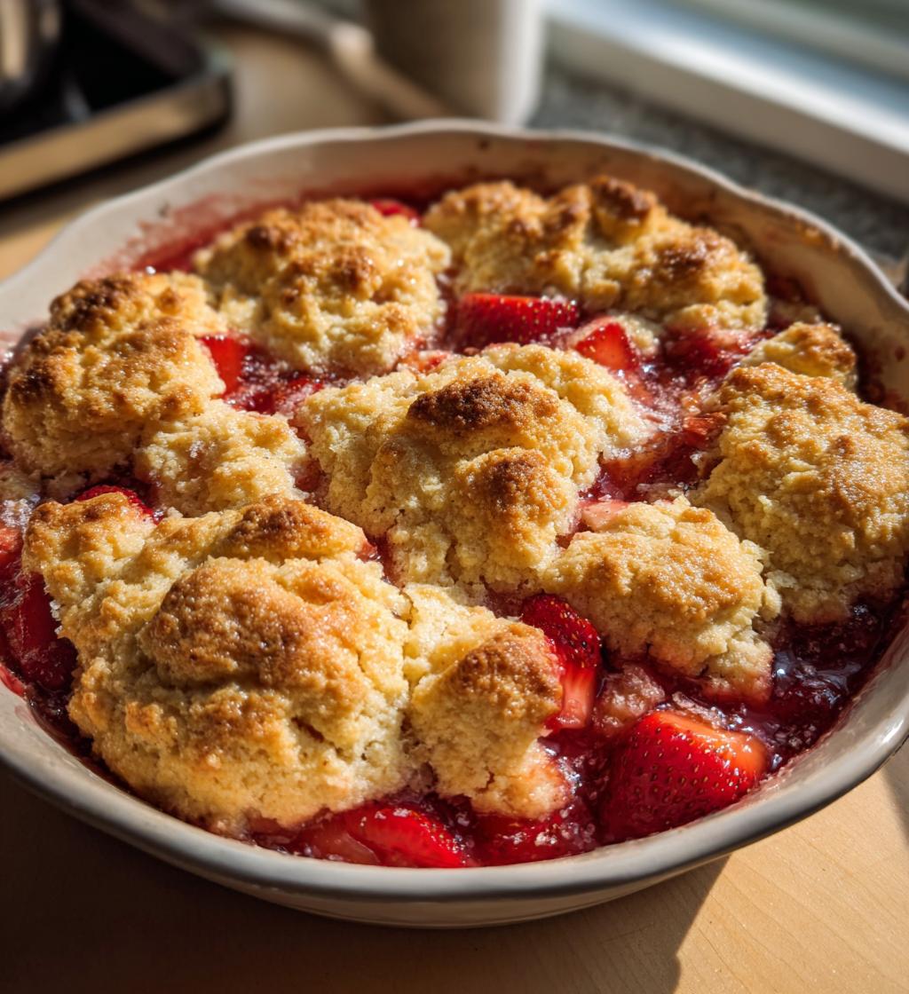 Easy Homemade Strawberry Cobbler