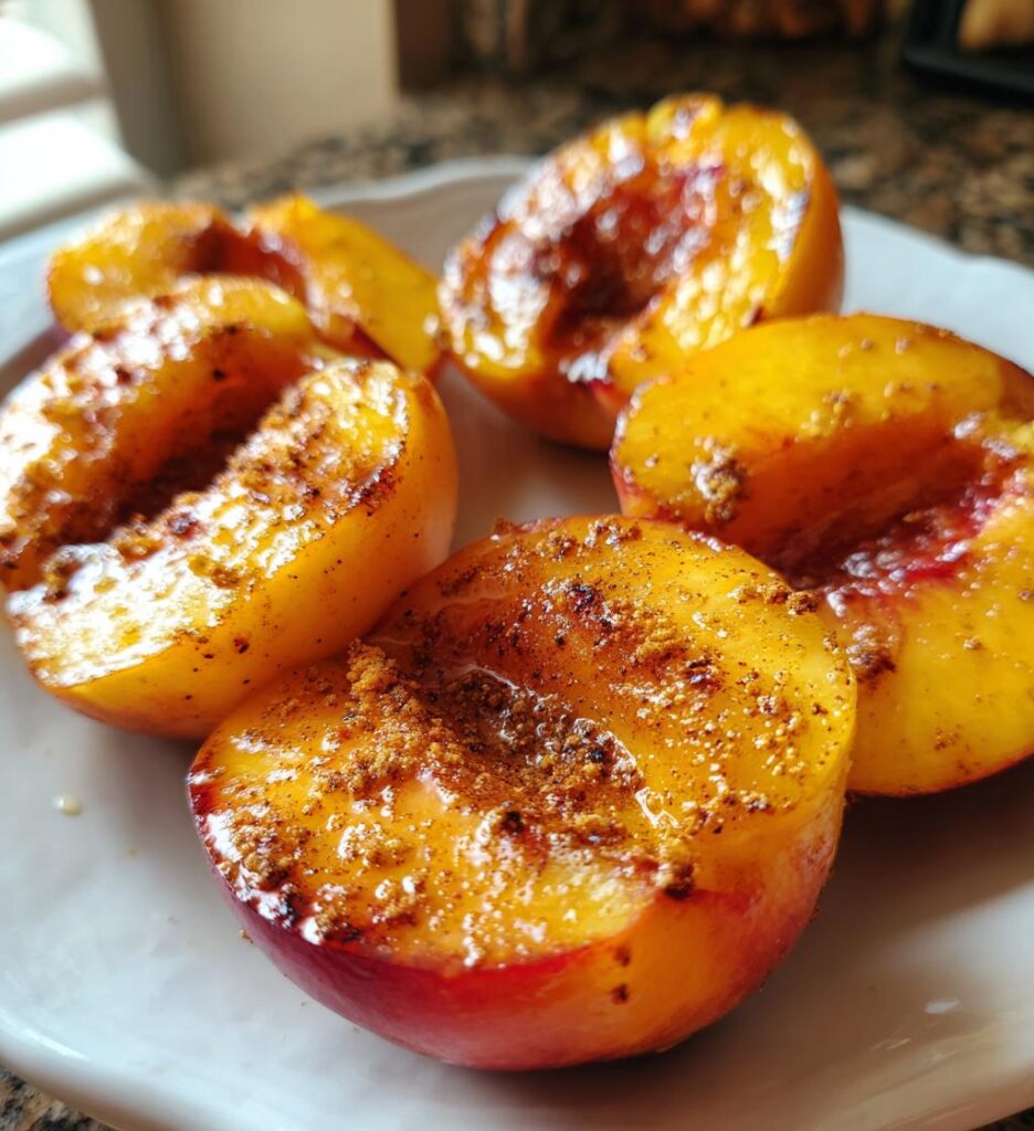Easy Honey Glazed Grilled Peaches