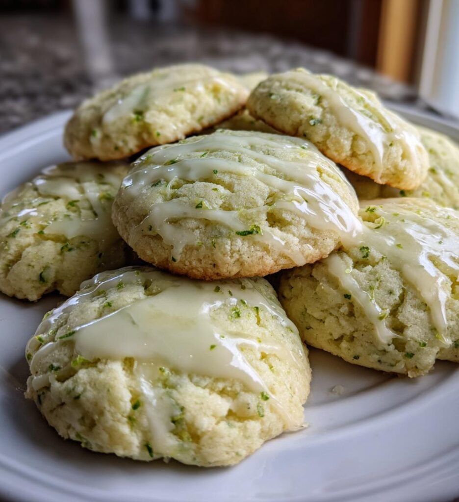 Easy Key Lime Cookies with Lime Glaze