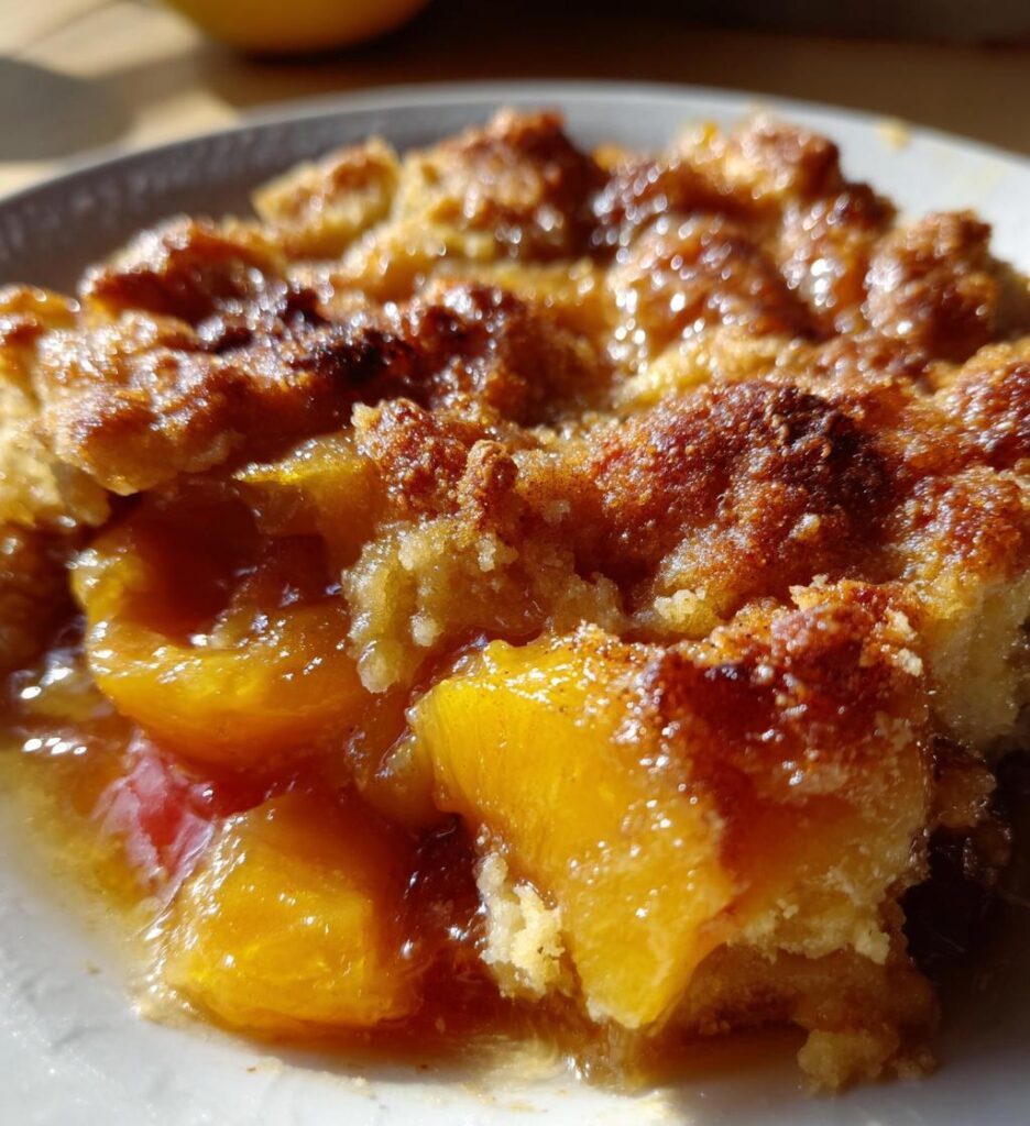 Easy Peach Cobbler with Canned Peaches