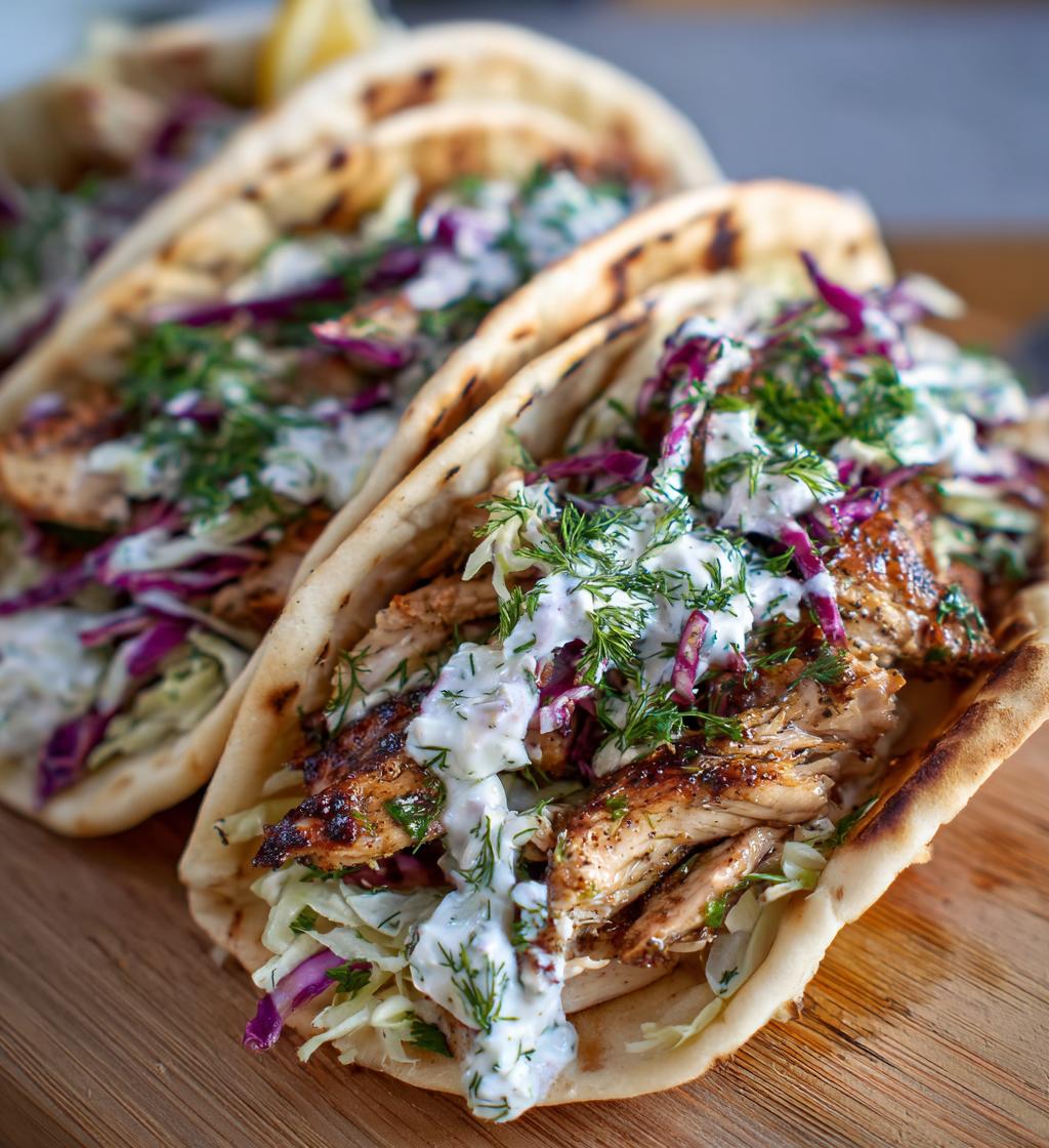 Easy Sheet Pan Chicken Pitas with Fresh Herb Ranch Slaw