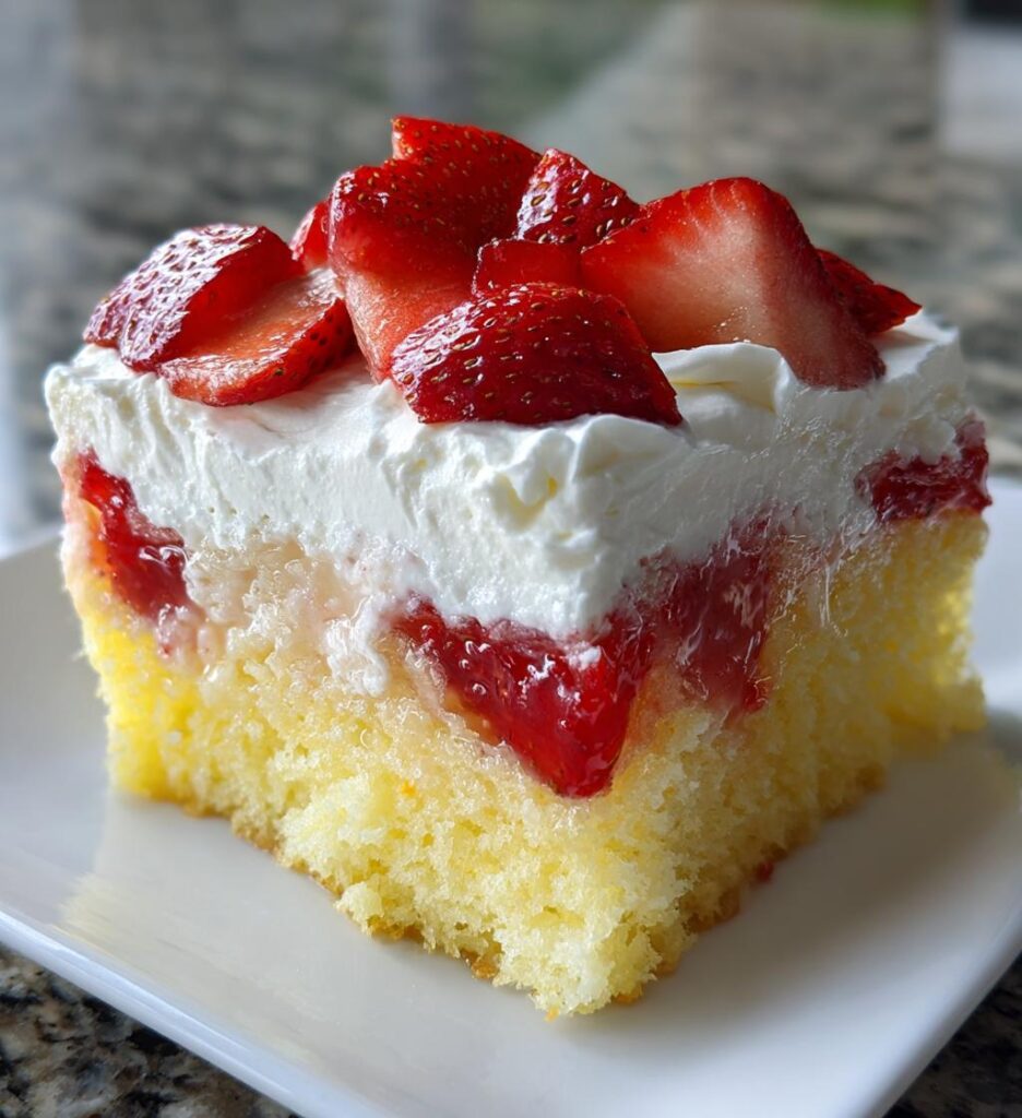 Easy Strawberry Poke Cake