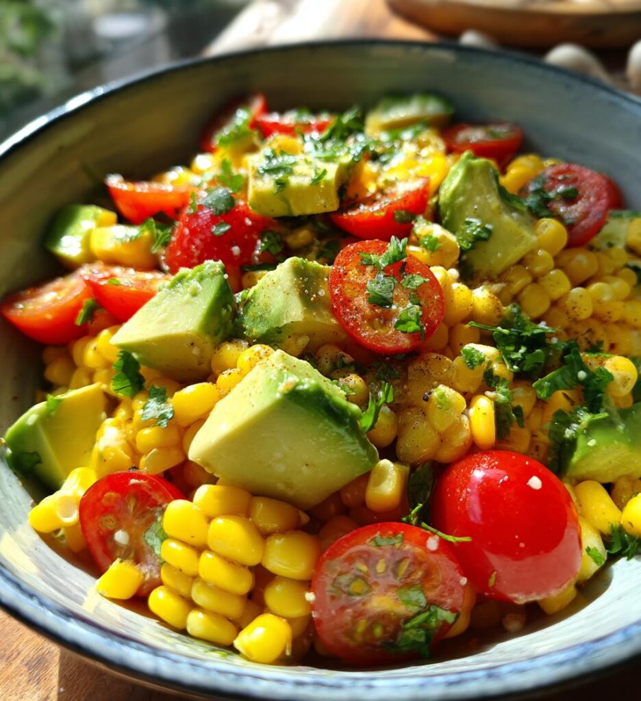 Fresh Summer Corn Salad with Avocado and Tomato