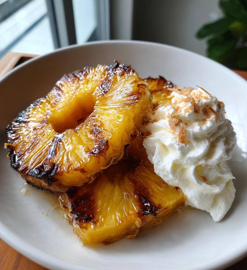 Grilled Pineapple with Coconut Cinnamon Whipped Cream