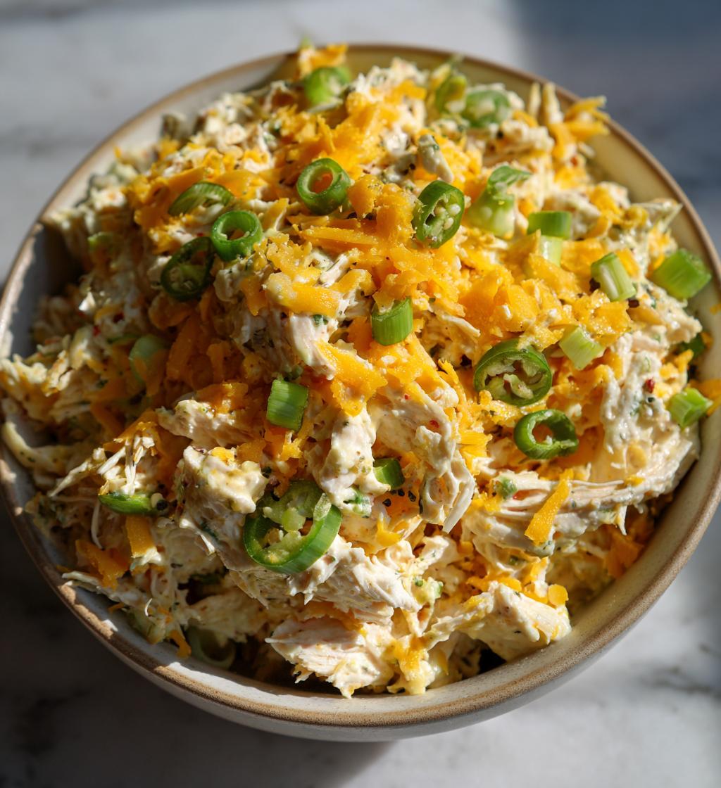 High Protein Jalapeno Popper Chicken Salad