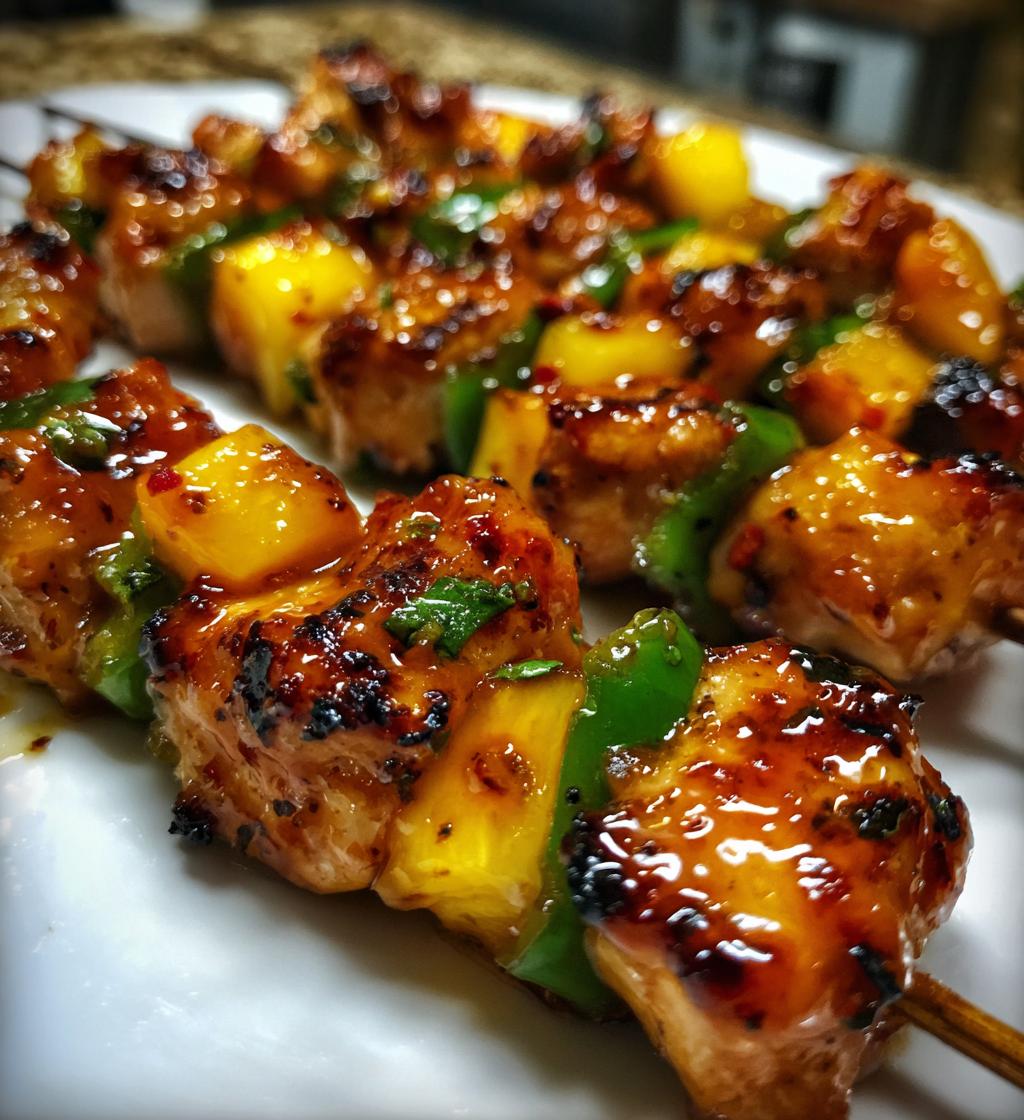 Jalapeno Peach Chicken Skewers