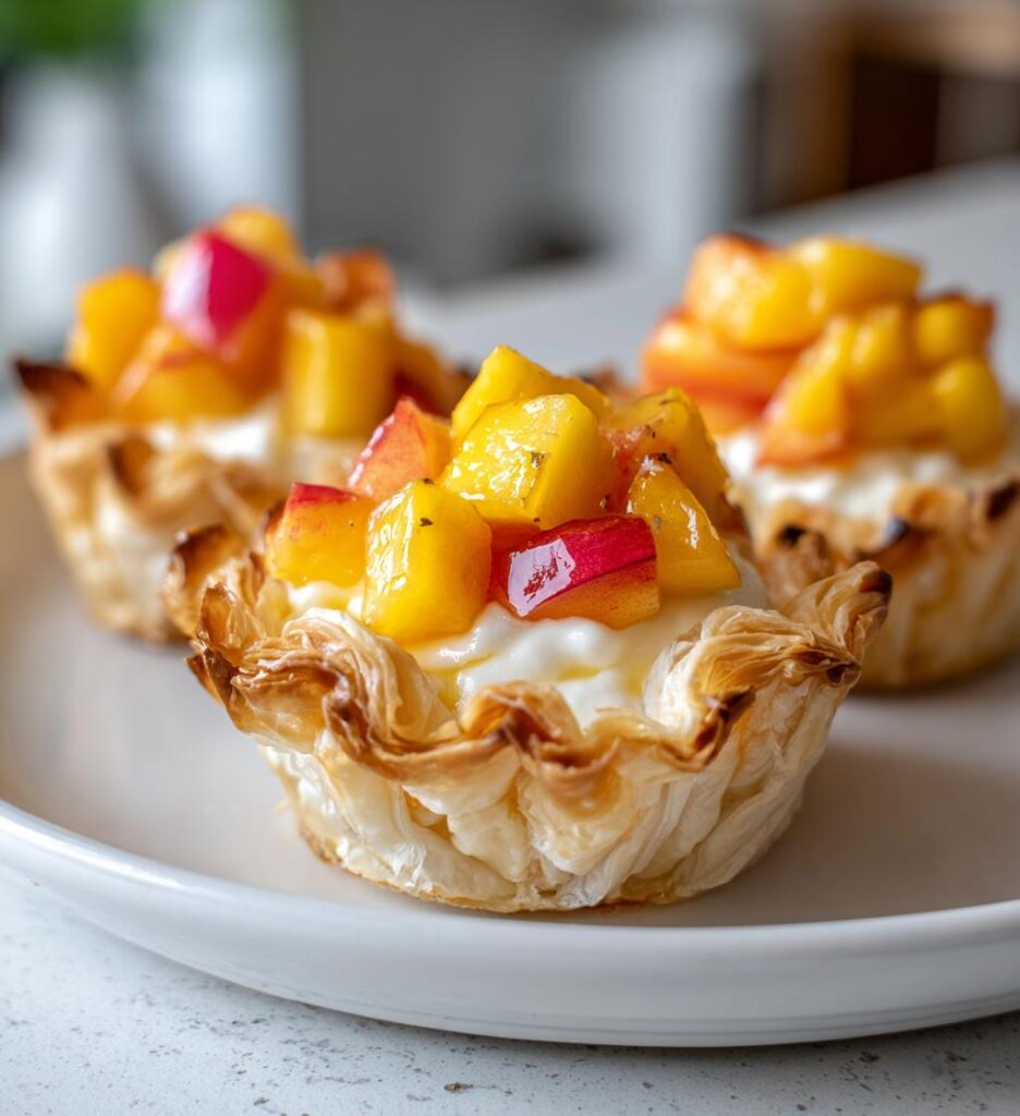 Mini Peach and Cream Cheese Tarts