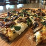 Mushroom Spinach White Pizza
