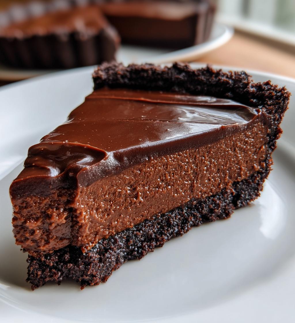 No Bake Dark Chocolate Tart
