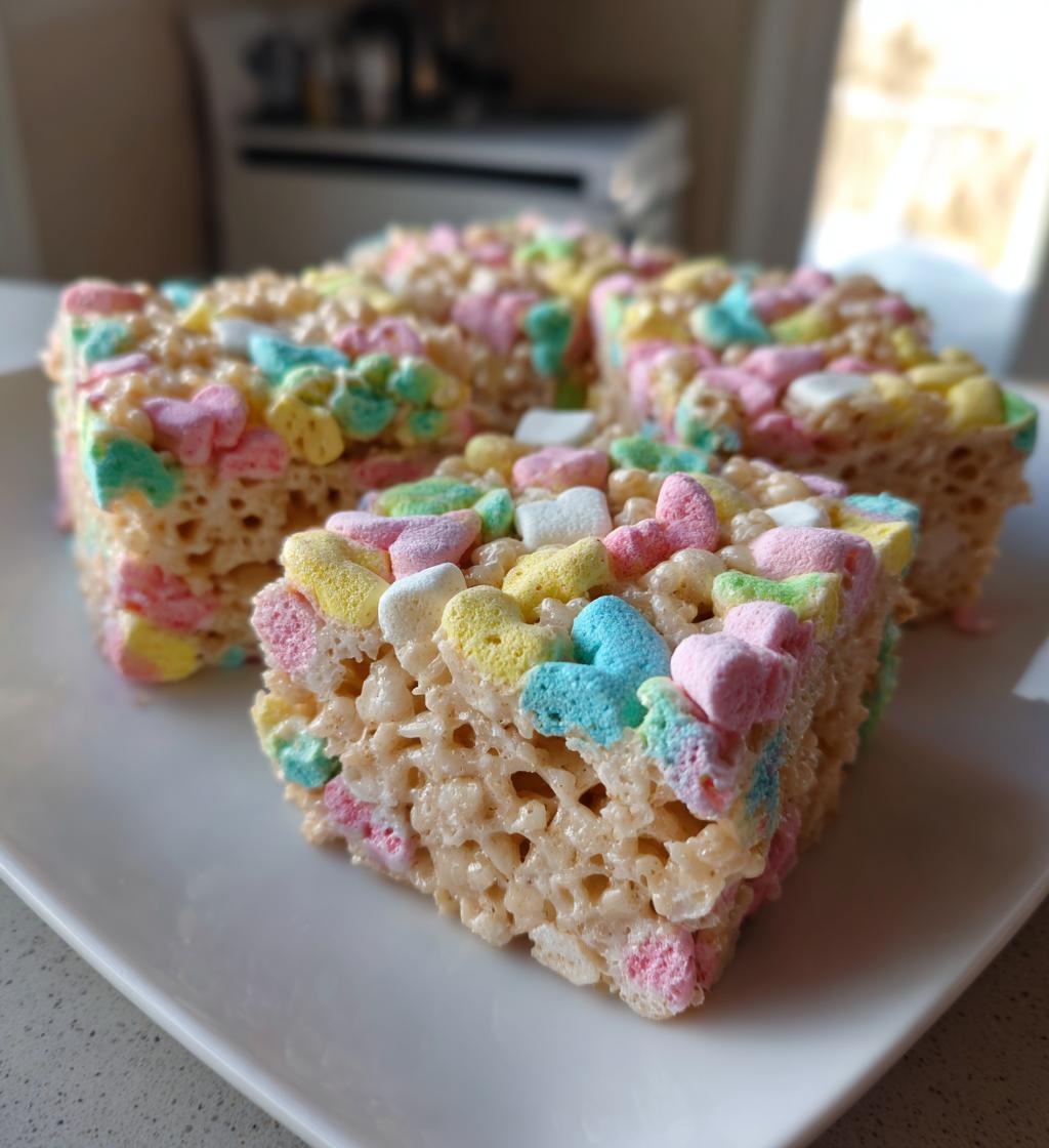 No Bake Lucky Charms Rice Krispie Treats