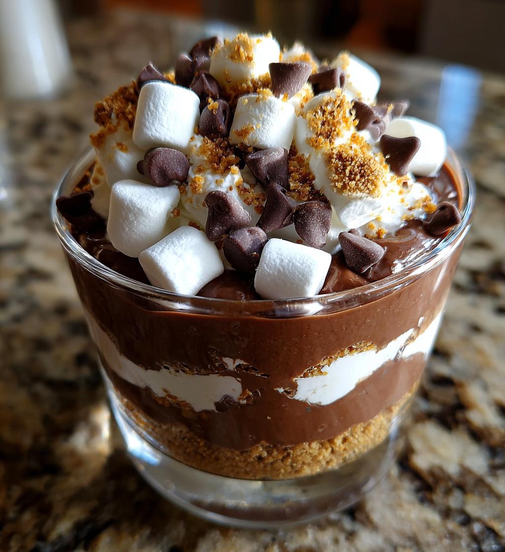 No Bake Smores Pudding Cups