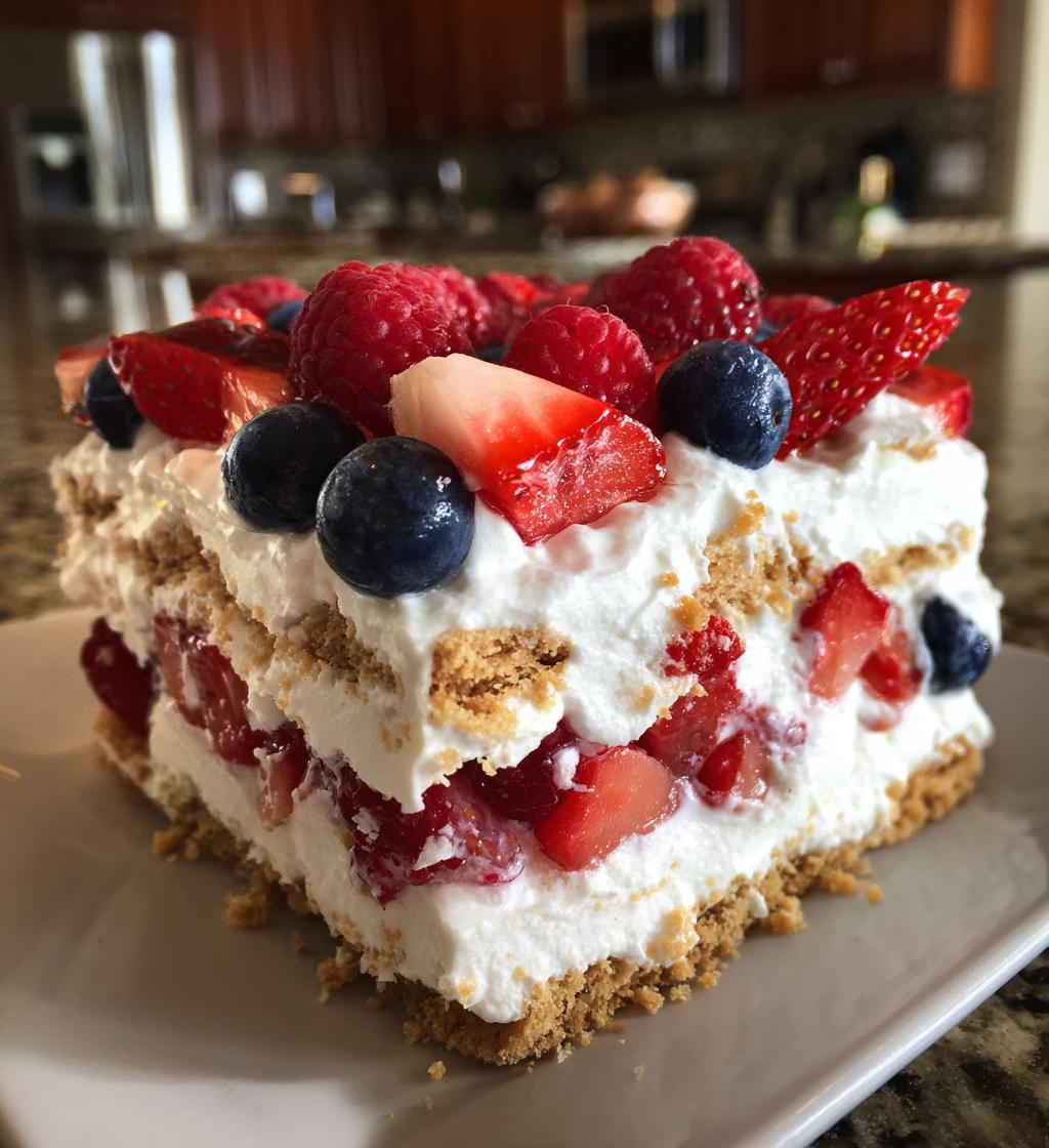 No Bake Summer Berry Icebox Cake