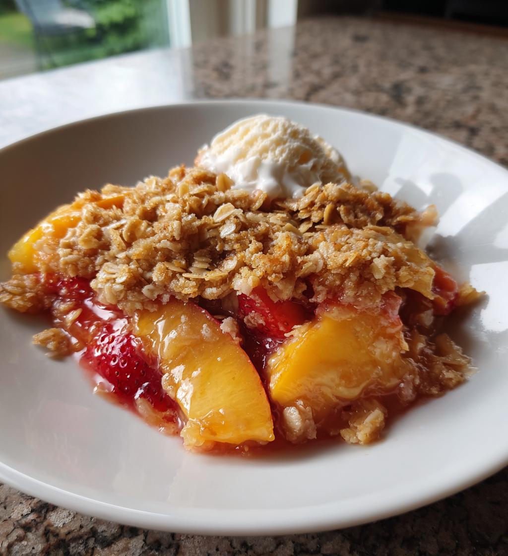 Peach and Strawberry Crisp