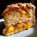 Peach Cake with Brown Sugar Frosting