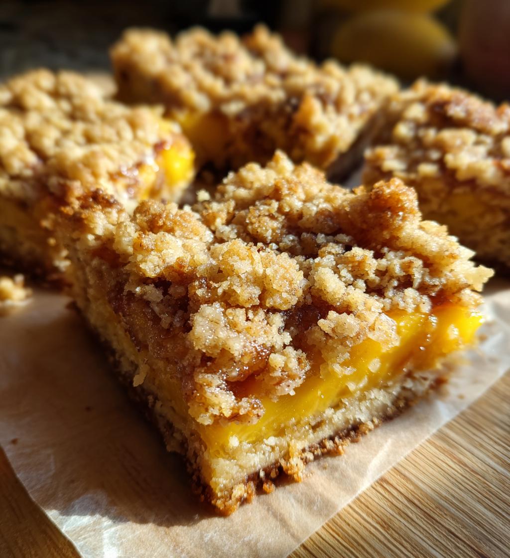 Peach Crumb Bars Easy Buttery