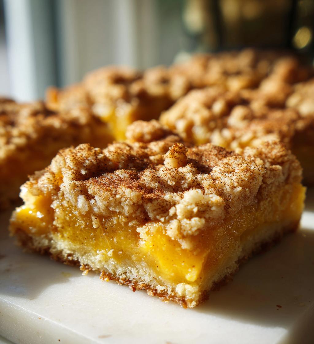 Peach Crumb Bars with Canned or Fresh Peaches