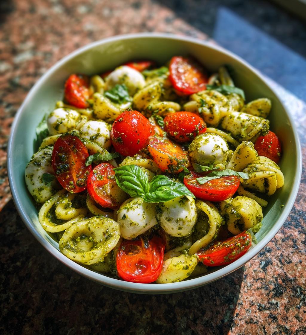 Pesto Caprese Pasta Salad