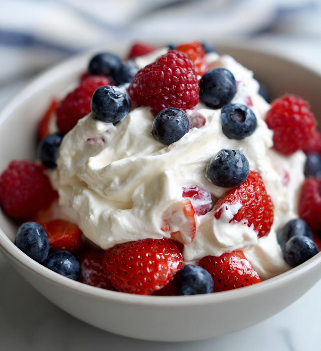 Red White and Blue Cheesecake Salad