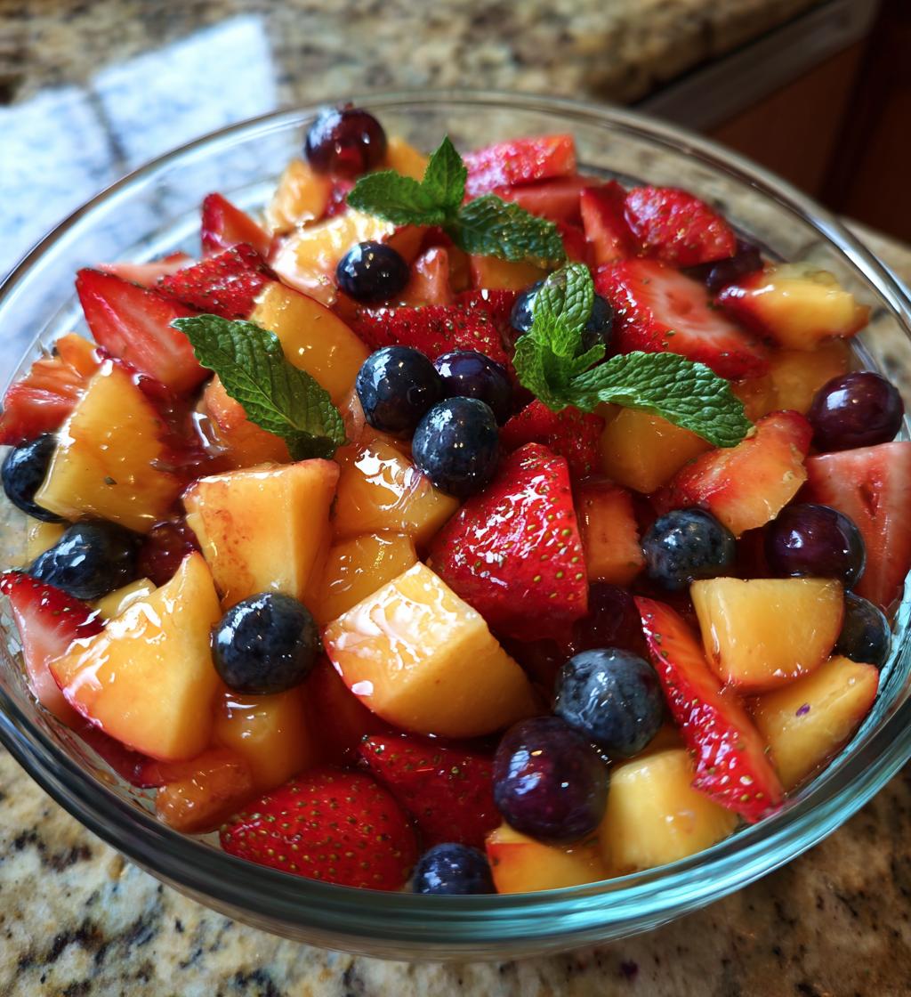 Refreshing Peach Fruit Salad with Honey Lime Dressing