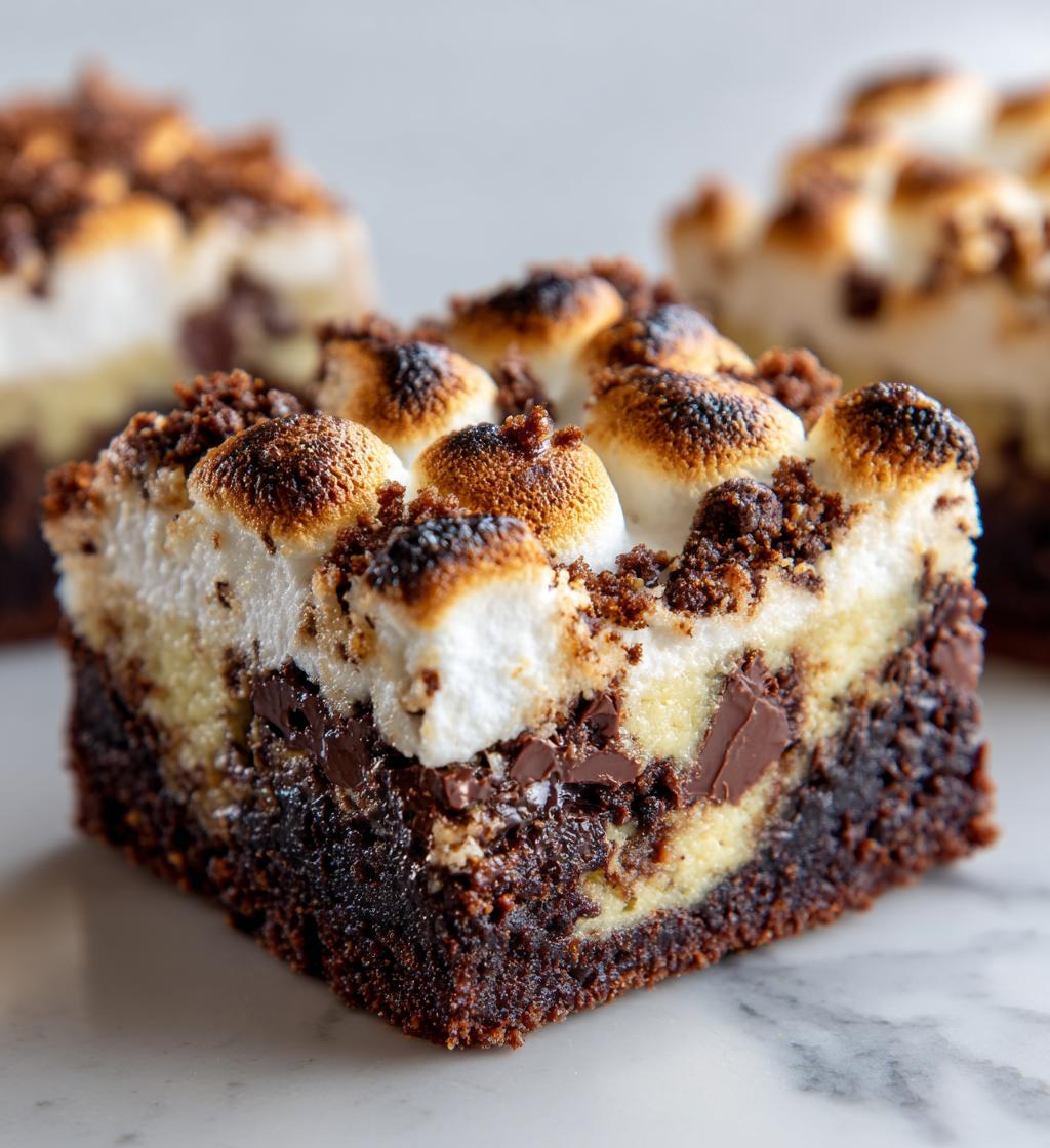 Smores Brownies with Vanilla Bean Marshmallow