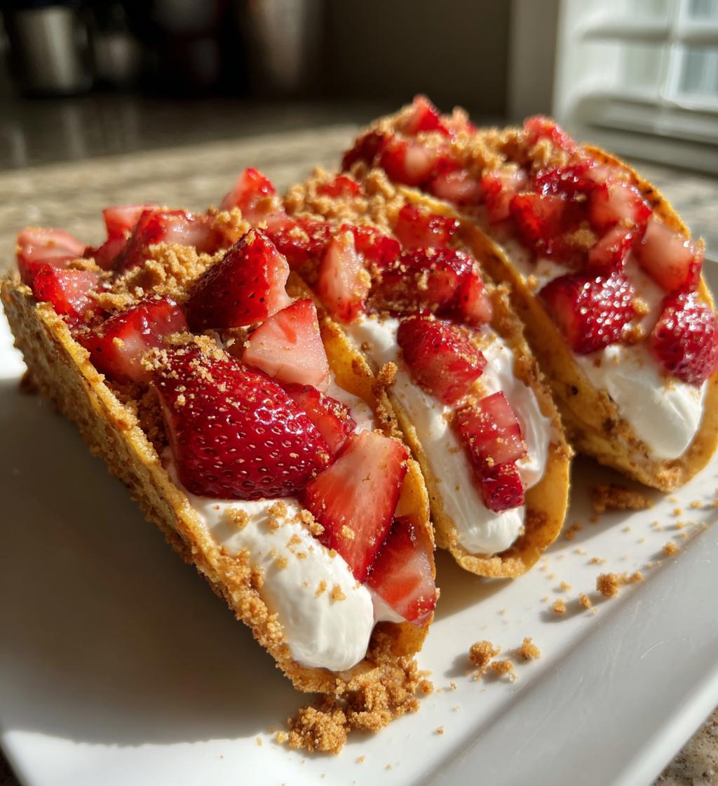 Strawberry Crunch Cheesecake Tacos