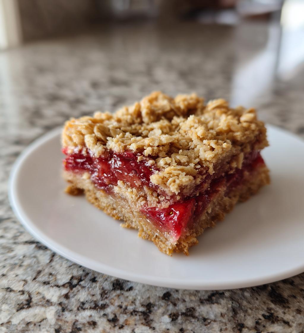 Strawberry Oatmeal Crumble Bars