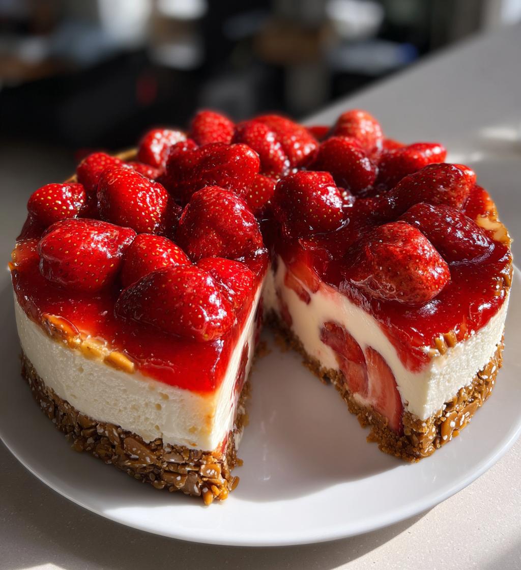 Strawberry Pretzel Pie