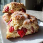 Strawberry Scones with Lemon Glaze