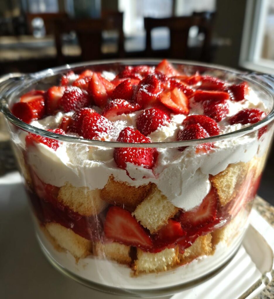 Strawberry Trifle with Angel Food Cake