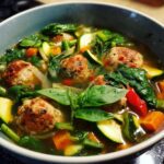 Summer Minestrone with Turkey Meatballs