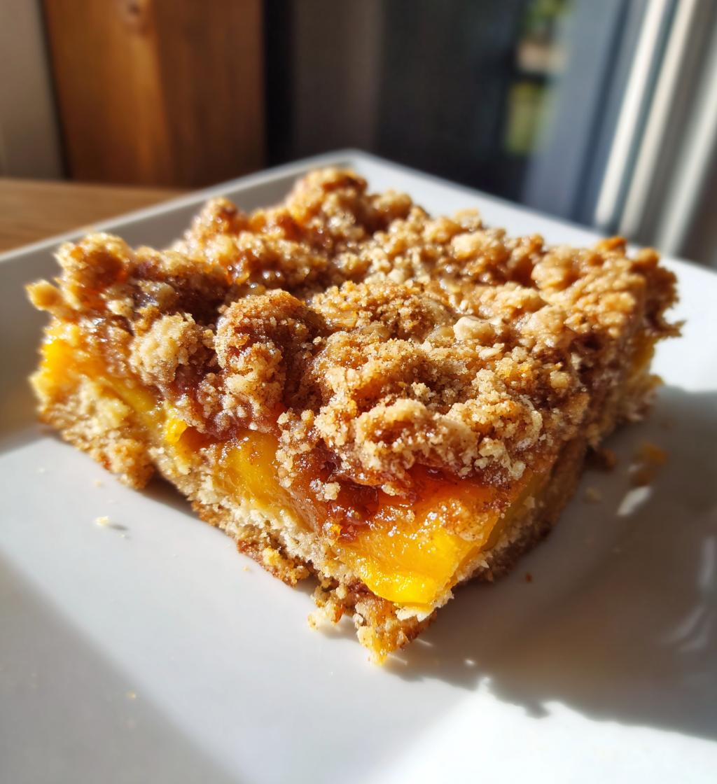The Best Peach Crumble Bars